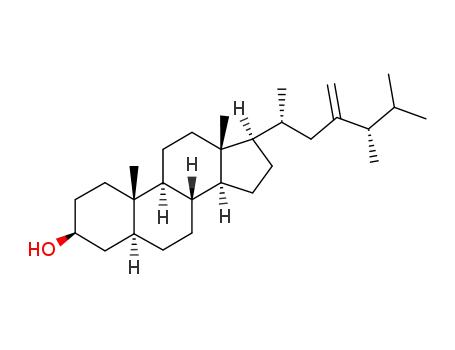 Molecular Structure of 85427-79-8 ((3S,5S,8R,9S,10S,13R,14S,17R)-10,13-Dimethyl-17-((1R,4S)-1,4,5-trimethyl-3-methylene-hexyl)-hexadecahydro-cyclopenta[a]phenanthren-3-ol)