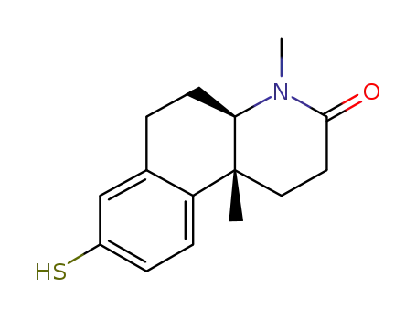 (+)-(4aR)-(10bR)-4-methyl-8-mercapto-10b-methyl-1,2,3,4,4a,-5,6,10b-octahydrobenzo[f]quinolin-3-one