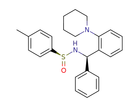 N-<(R)-phenyl-(2-(1-piperidinyl)phenyl)-methyl>-N-<(S')-p-toluene-sulfinyl>-amine