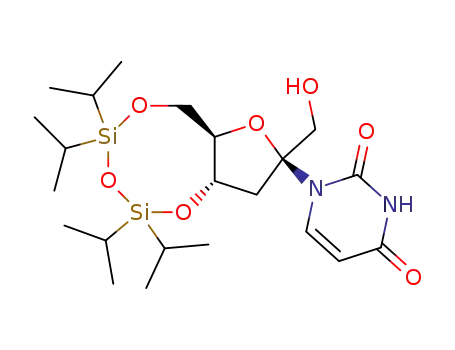 1-[3'-deoxy-4',6'-O-(1,1,3,3-tetraisopropyldisiloxan-1,3-diyl)-β-D-psicofuranosyl]uracil