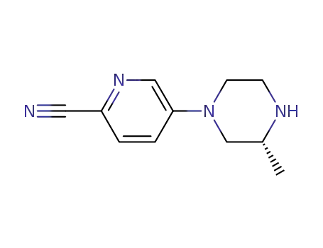 Molecular Structure of 946399-86-6 (1-[(3R)-3-methylpiperazin-1-yl]pyridine-2-carbonitrile)