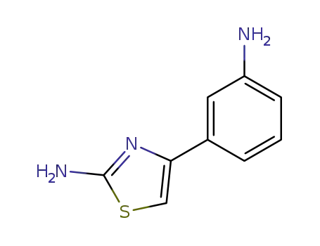 Molecular Structure of 103740-34-7 (4-(3-AMINO-PHENYL)-THIAZOL-2-YLAMINE)