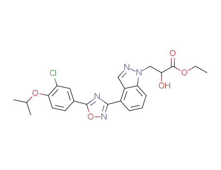 ethyl 3-[4-(5-{3-chloro-4-[(1-methylethyl)oxy]phenyl}-1,2,4-oxadiazol-3-yl)-1H-indazol-1-yl]-2-hydroxypropanoate