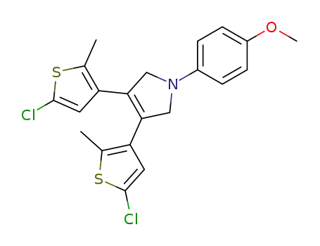 3,4-bis-(5-chloro-2-methyl-thiophen-3-yl)-1-(4-methoxy-phenyl)-2,5-dihydro-1<i>H</i>-pyrrole