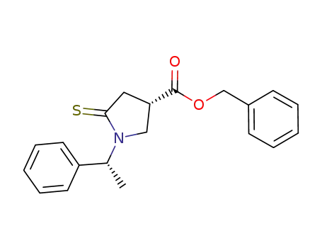 Molecular Structure of 949149-62-6 ((S)-benzyl-1-((R)-1-phenylethyl)-5-thioxopyrrolidine-3-carboxylate)