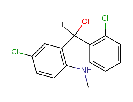 Molecular Structure of 59180-29-9 (Benzenemethanol, 5-chloro-a-(2-chlorophenyl)-2-(methylamino)-)