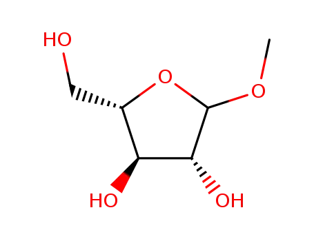 Molecular Structure of 13039-64-0 ((2S,3R,4R)-2-(hydroxymethyl)-5-methoxytetrahydrofuran-3,4-diol)