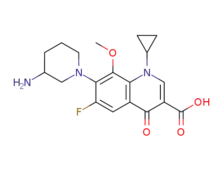 3-Quinolinecarboxylic acid, 1,4-dihydro-7-(3-amino-1-piperidinyl)-1-cyclopropyl-6-fluoro-8-methoxy-4-oxo-