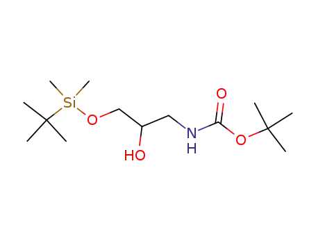 Molecular Structure of 195197-94-5 (tert-butyl 3-(tert-butyldimethylsilyloxy)-2-hydroxypropylcarbamate)