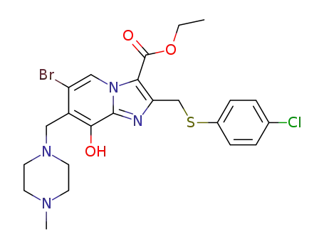 ethyl 6-bromo-2-((4-chlorophenylthio)methyl)-8-hydroxy-7-((4-methylpiperazin-1-yl)methyl)imidazo[1,2-a]pyridine-3-carboxylate