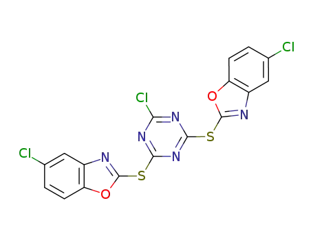 5,5'-dichloro-2,2'-(6-chloro-[1,3,5]triazine-2,4-diylbissulfanyl)-bis-benzooxazole