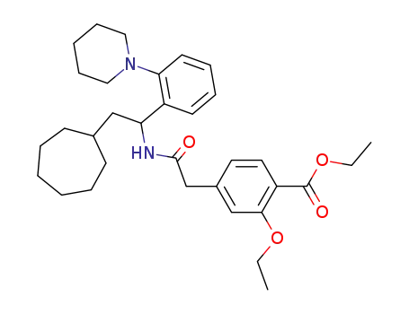 ethyl 2-ethoxy-4-<2-<<2-cycloheptyl-1-<2-(1-piperidinyl)phenyl>ethyl>amino>-2-oxoethyl>-benzoate