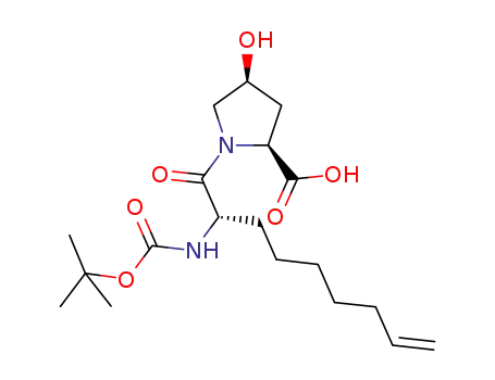 Molecular Structure of 744250-70-2 (L-Proline, 1-[(2S)-2-[[(1,1-dimethylethoxy)carbonyl]amino]-1-oxo-8-nonenyl]-4-hydr oxy-, (4S)-)