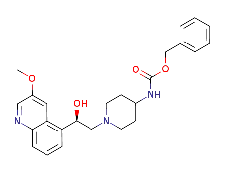 {1-[(2R)-2-hydroxy-2-(3-methoxy-quinolin-5-yl)-ethyl]-piperidin-4-yl}-carbamic acid benzyl ester