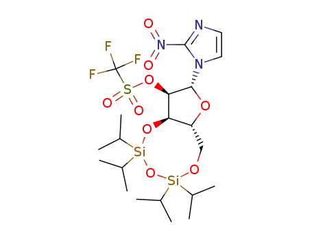 Molecular Structure of 461003-95-2 (1-β-D-(3,5-O-tetraisopropyldisilyloxy-2-O-trifluoromethanesulfonylribofuranosyl)-2-nitroimidazole)