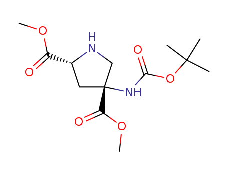 Molecular Structure of 238753-27-0 ((2R,4R)-4-tert-butoxycarbonylamino-pyrrolidine-2,4-dicarboxylic acid dimethyl ester)