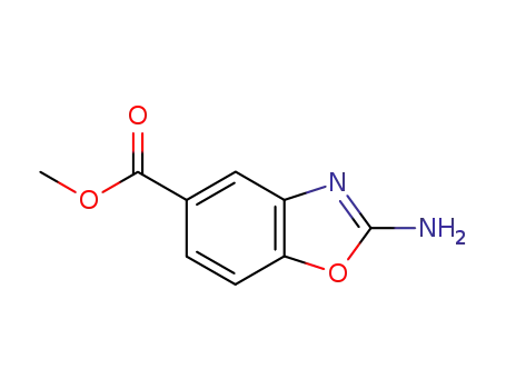 Molecular Structure of 56388-02-4 (5-Benzoxazolecarboxylicacid,2-amino-,methylester(9CI))