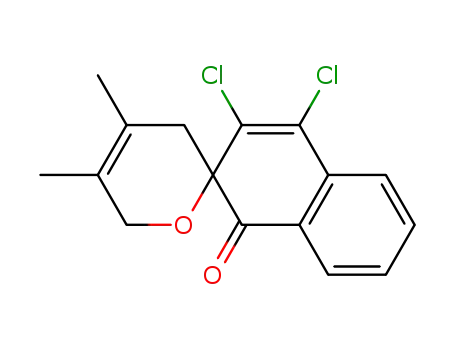 Molecular Structure of 25282-89-7 (3,4-dichloro-4',5'-dimethyl-3',6'-dihydro-spiro[naphthalene-2,2'-pyran]-1-one)