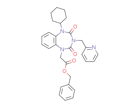 benzyl 2-(5-cyclohexyl-2,4-dioxo-3-(pyridin-2-ylmethyl)-2,3,4,5-tetrahydro-1H-benzo[f][1,3,5]triazepin-1-yl)acetate