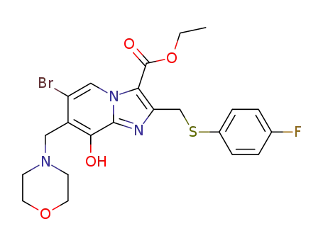 ethyl 6-bromo-2-((4-fluorophenylthio)methyl)-8-hydroxy-7-(morpholinomethyl)imidazo[1,2-a]pyridine-3-carboxylate