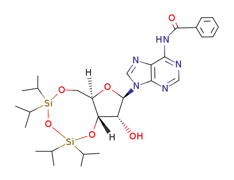 Molecular Structure of 79154-57-7 (N-Benzoyl-3',5'-O-[1,1,3,3-tetrakis(1-methylethyl)-1,3-disiloxanediyl]adenosine)