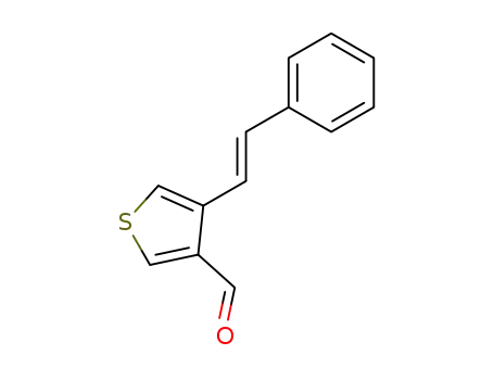 Molecular Structure of 75997-18-1 (3-Thiophenecarboxaldehyde, 4-(2-phenylethenyl)-, (E)-)