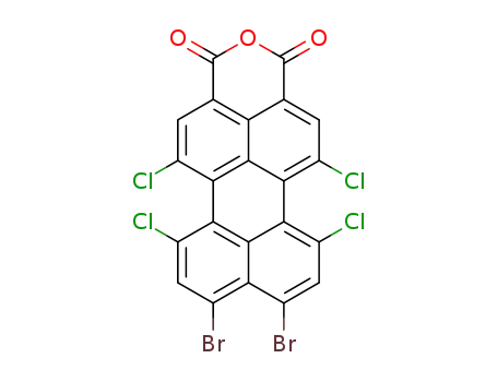 Molecular Structure of 1402905-24-1 (9,10-dibromo-1,6,7,12-tetrachloro-3,4-perylenedicarboxylic acid anhydride)