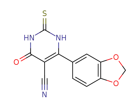5-Pyrimidinecarbonitrile,
6-(1,3-benzodioxol-5-yl)-1,2,3,4-tetrahydro-4-oxo-2-thioxo-