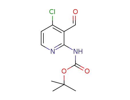 Molecular Structure of 868736-42-9 (tert-Butyl (4-chloro-3-formylpyridin-2-yl)carbamate)