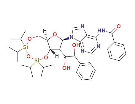N6-benzoyl-2'-deoxy-α-C-(1-phenylethane-1,2-diol)-3',5'-O-(1,1,3,3-tetraisopropyldisiloxan-1,3-diyl)adenosine