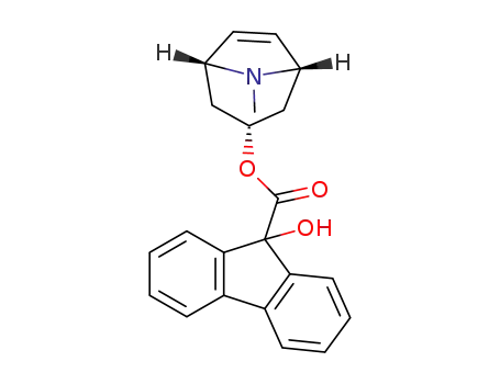Molecular Structure of 575433-63-5 (9H-Fluorene-9-carboxylic acid, 9-hydroxy-,
(3-endo)-8-methyl-8-azabicyclo[3.2.1]oct-6-en-3-yl ester)