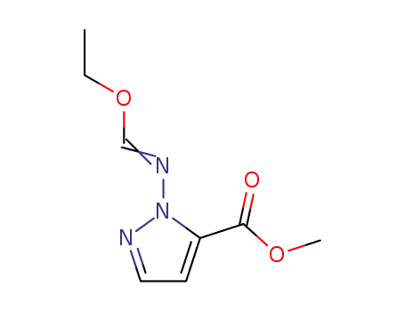Molecular Structure of 150017-65-5 (1H-Pyrazole-5-carboxylicacid,1-[(ethoxymethylene)amino]-,methylester)