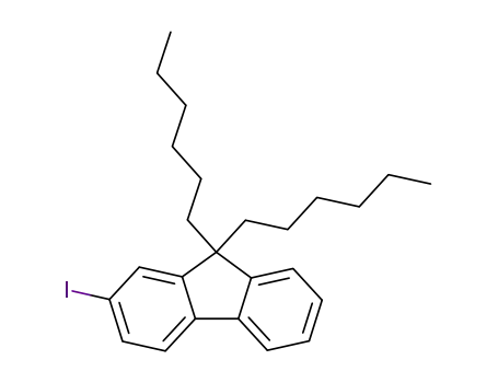 Molecular Structure of 319906-42-8 (9H-Fluorene, 9,9-dihexyl-2-iodo-)