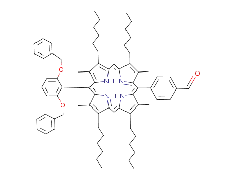 5-<2,6-bis(benzyloxy)phenyl>-15-(4-formylphenyl)-2,8,12,18-tetrahexyl-3,7,13,17-tetramethylporphine