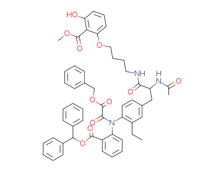 methyl 2-[(5-{[2-(acetylamino)-3-(4-{2-[(benzhydryloxy)carbonyl][(benzyloxy)(oxo)acetyl]anilino}-3-ethylphenyl)propanoyl]amino}pentyl)oxy]-6-hydroxybenzoate