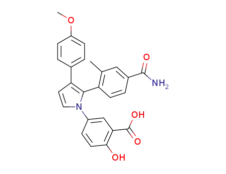 5-(2-(4-carbamoyl-2-methylphenyl)-3-(4-methoxyphenyl)-1H-pyrrol-1-yl)-2-hydroxybenzoic acid