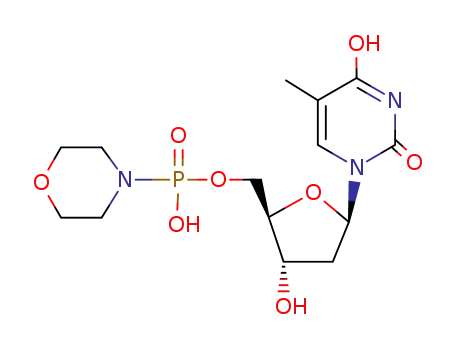Molecular Structure of 23583-44-0 (Thymidine, 5'-(hydrogen 4-morpholinylphosphonate))