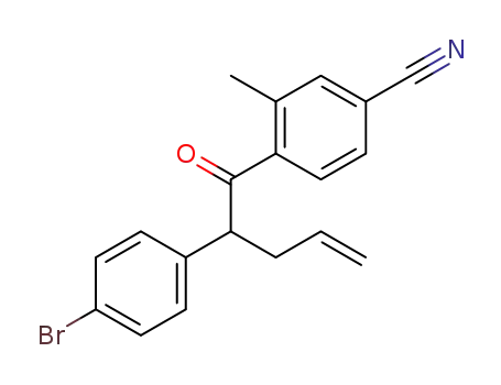 Molecular Structure of 1208331-42-3 (4-(2-(4-bromophenyl)pent-4-enoyl)-3-methylbenzonitrile)