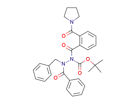 Hydrazinecarboxylic acid,
2-benzoyl-2-(phenylmethyl)-1-[2-(1-pyrrolidinylcarbonyl)benzoyl]-,
1,1-dimethylethyl ester