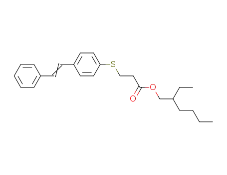 Molecular Structure of 881664-13-7 (Propanoic acid, 3-[[4-(2-phenylethenyl)phenyl]thio]-, 2-ethylhexyl ester)