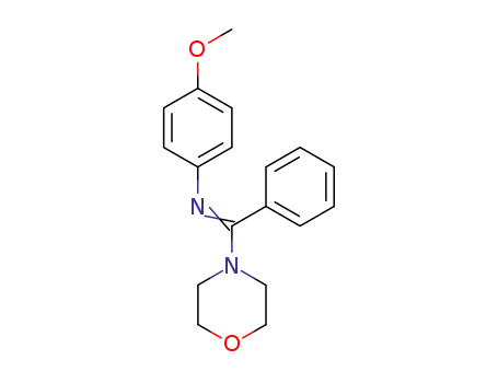 Molecular Structure of 62718-42-7 (Morpholine, 4-[[(4-methoxyphenyl)imino]phenylmethyl]-)