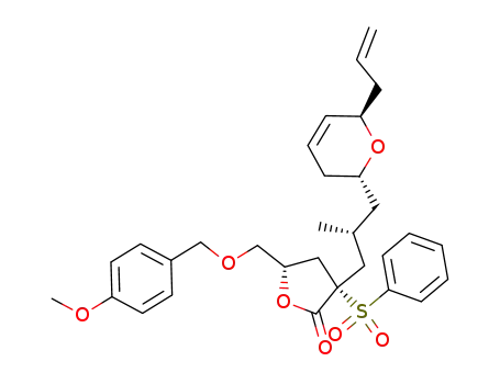 (3S,5S)-3-[(R)-3-((2R,6R)-6-Allyl-3,6-dihydro-2H-pyran-2-yl)-2-methyl-propyl]-3-benzenesulfonyl-5-(4-methoxy-benzyloxymethyl)-dihydro-furan-2-one
