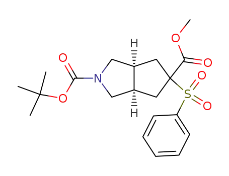 Molecular Structure of 139228-26-5 (Cyclopenta[c]pyrrole-2,5(1H)-dicarboxylic acid,
hexahydro-5-(phenylsulfonyl)-, 2-(1,1-dimethylethyl) 5-methyl ester)