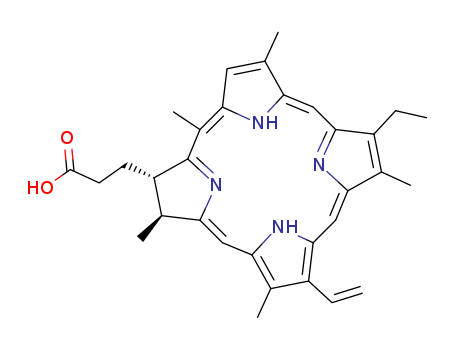 21H,23H-Porphine-7-propanoicacid, 13-ethenyl-18-ethyl-7,8-dihydro-2,5,8,12,17-pentamethyl-, (7S,8S)- (9CI)