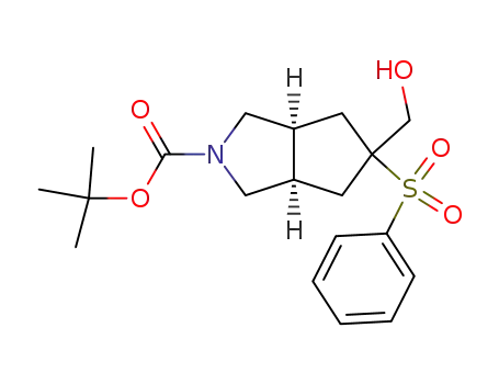 Cyclopenta[c]pyrrole-2(1H)-carboxylic acid,
hexahydro-5-(hydroxymethyl)-5-(phenylsulfonyl)-, 1,1-dimethylethyl ester