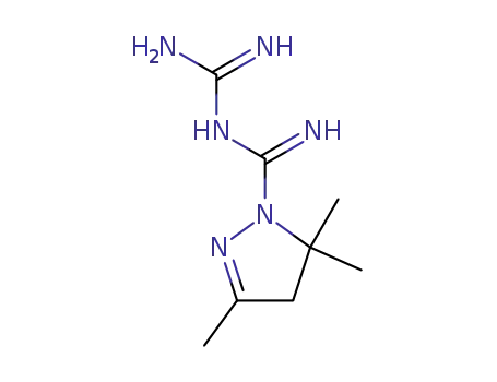 Molecular Structure of 74277-17-1 (1H-Pyrazole-1-carboximidamide, N-(aminoiminomethyl)-4,5-dihydro-3,5,5- trimethyl-)