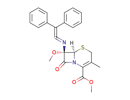 (6<i>R</i>)-7<i>t</i>-diphenylvinylideneamino-7<i>c</i>-methoxy-3-methyl-8-oxo-(6<i>r</i><i>H</i>)-5-thia-1-aza-bicyclo[4.2.0]oct-2-ene-2-carboxylic acid methyl ester
