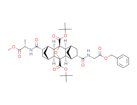 di-tert-butyl (4S,11S)-4β-(benzyloxycarbonylmethylcarbamoyl)-11β-(1-methoxycarbonylethylcarbamoyl)-16-oxa-(1α,2β,3α,6α,7β,8α,9β,10α,13α,14β)-hexacyclo[6.6.1.1<sup>4,6</sup>.1<sup>10,13</sup>.0<sup>2,7</sup>.0<sup>9,14</sup>]heptadeca-1,8-dicarboxylate