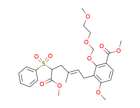 (E)-methyl 2-(phenylsulfonyl)-4-methyl-6-<3-<1-(methoxycarbonyl)-2-((2-methoxyethoxy)methoxy)-4-methoxyphenyl>>-4-hexenoate