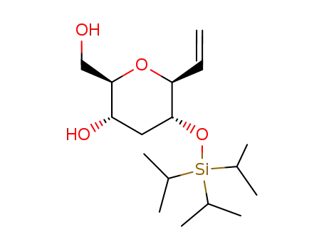 Molecular Structure of 370886-82-1 ((2R,3S,5R,6S)-2-Hydroxymethyl-5-triisopropylsilanyloxy-6-vinyl-tetrahydro-pyran-3-ol)